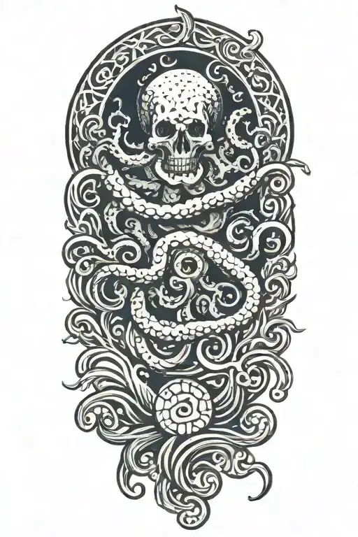 Kraken Riding Waves Crashing