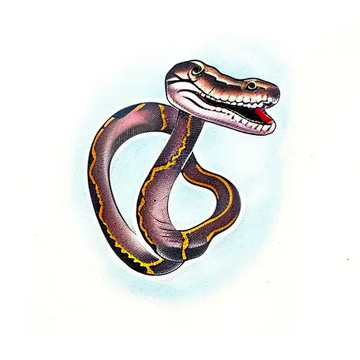 Snake Wrapped Around A Knife