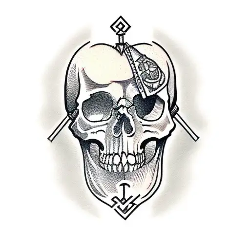 Greek Statue Half Skull