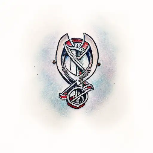 A Traditional-style Tattoo Of A Guitar Intertwined With A Delivery Rider's Motorcycle