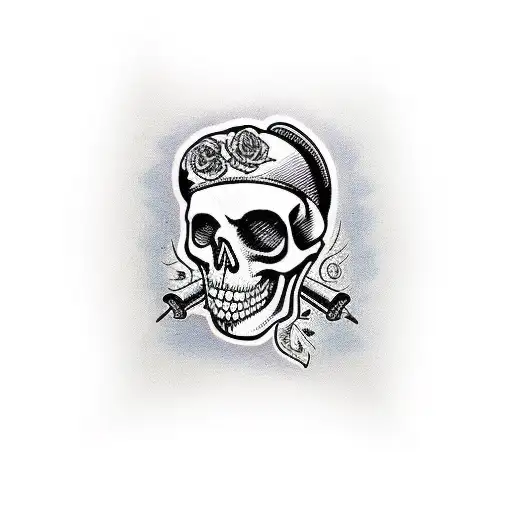 Old Watch With Skull