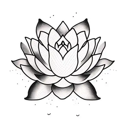 Lotus Blossom With Vines Growing Outward