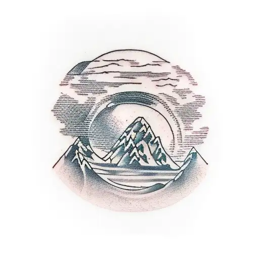 Mountain At The Background And An Eagle