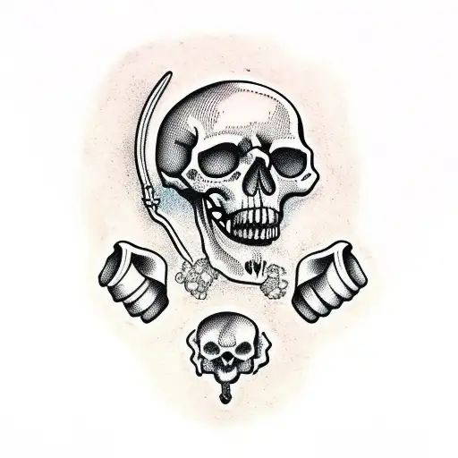 Skull Hand With Medicine Dropper