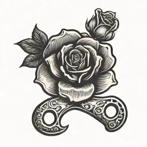 Brass Knuckles With A Rose In The Middle