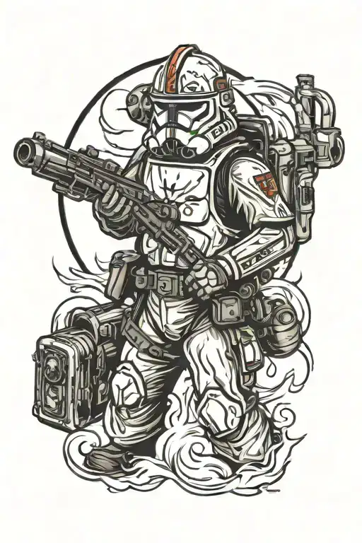 Firefighter Mixed With Star Wars Clone Trooper