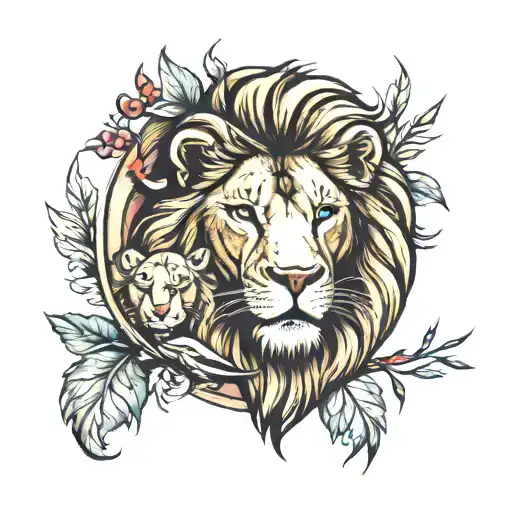 Family Tree And Lion Head