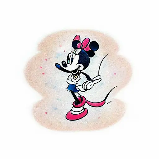 Mickey Mouse With Color Background Dots