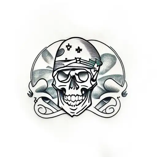 Skull With Mushrooms