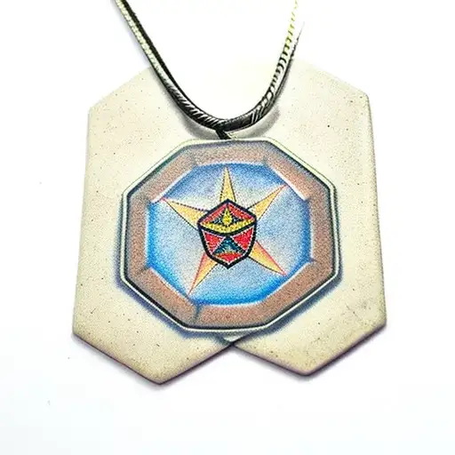 Antique Vintage Hexagon Necklace Pendant With Star Design Inside