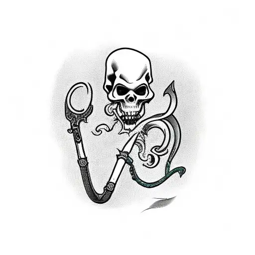 Grim Reaper With Scythe And Book Of Death