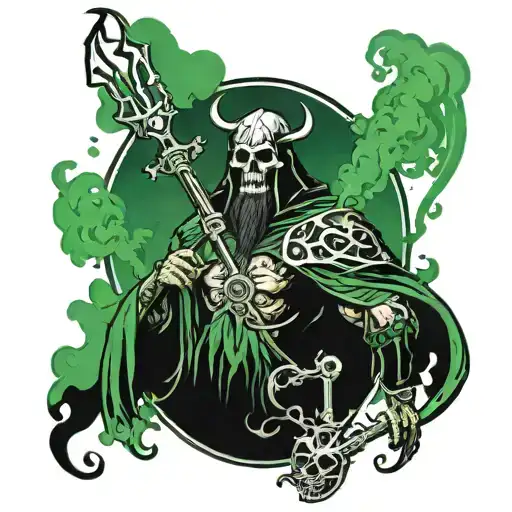Diablo Immortal Necromancer Logo Surrounded By Green Fog