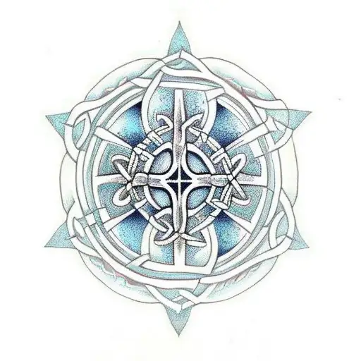 Celtic Cross With Alex Grey Style Art