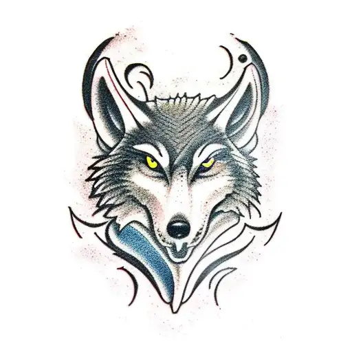 Paleontological Excavation Site With A Wolf And Raven