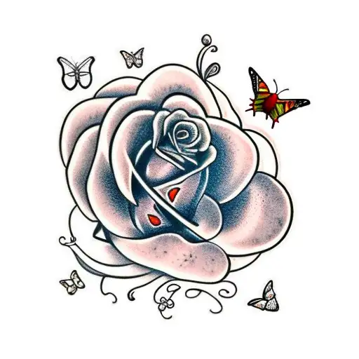 Butterfly And Rose