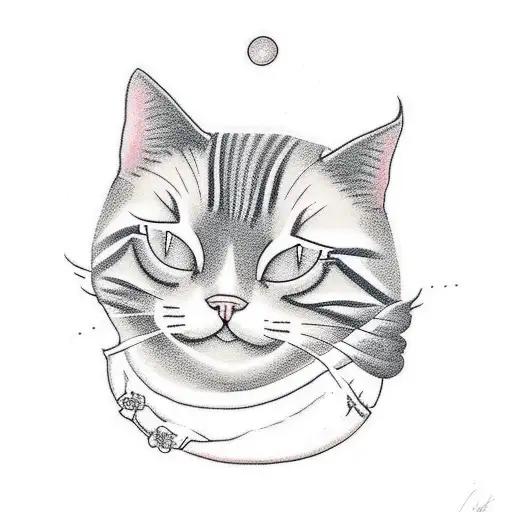 A Cozy Bedroom Scene With Lana Del Rey's Lyrics Written On The Walls And A Sleeping Cat On The Bed