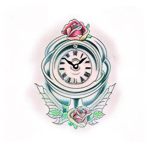 Q Clock With Roses