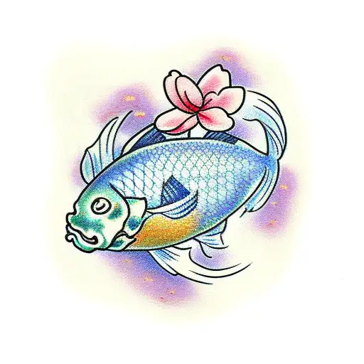 Cherry Blossom Koi Fish
