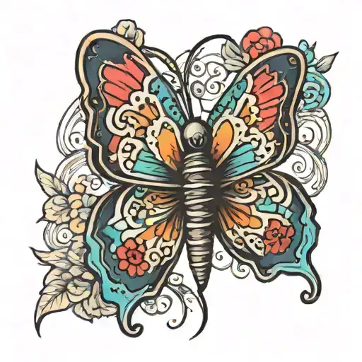 Color Butterfly With Bandage Wrapped Around Its Wing