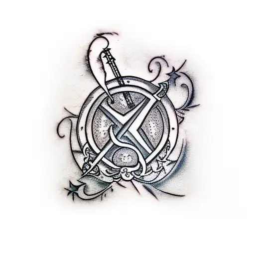 A Gothic-inspired Music Note With A Hidden Occult Symbol