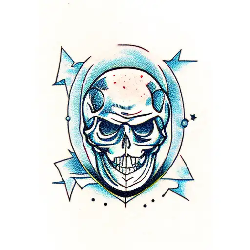 Moon With Skull Face