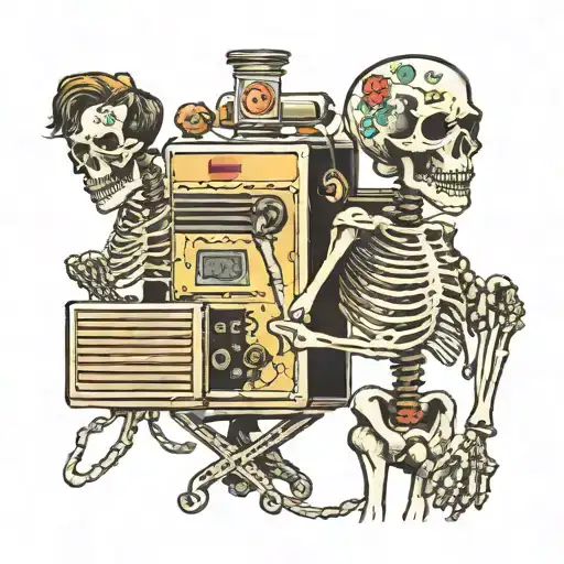 Skeleton Repairing Air Conditioner