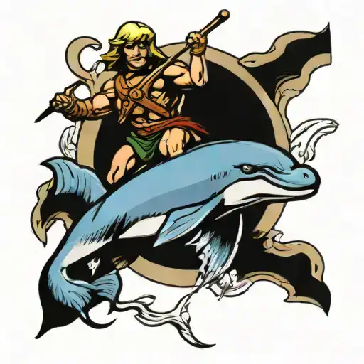He-man Riding Dolphin With Handlebars