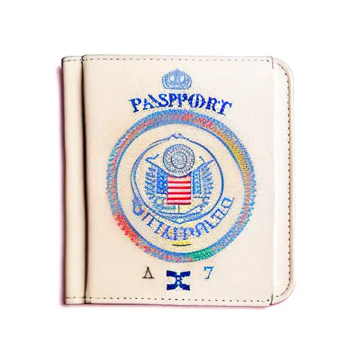 A Detailed Sketch Of A Passport Cover With Stamps From Different Countries