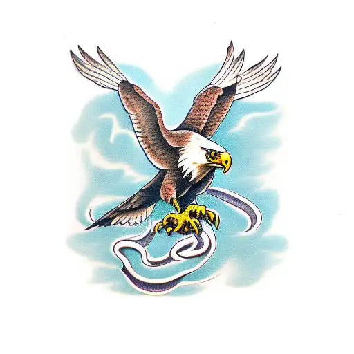 Eagle With Snake