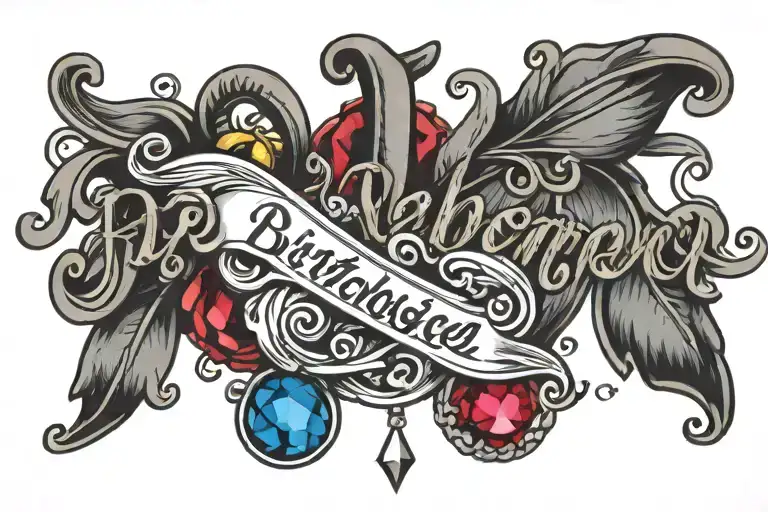 Necklace Script Name Birthstone