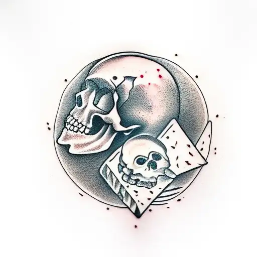 Pizza Slice Where The Cheese Is A Melting Skull