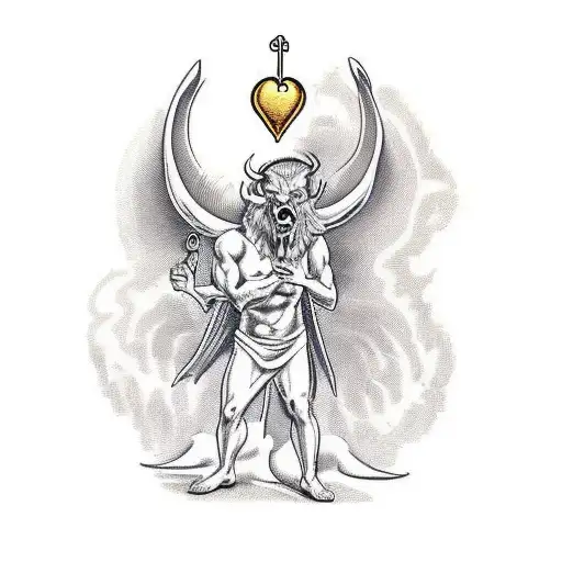 The Devil As A Christian Saint Holding A Golden Heart