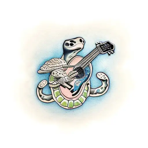 Guitar With Turtle