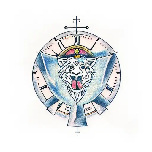 A Clock With A Lyon's Head