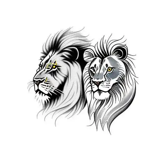 Lion And Female Lion