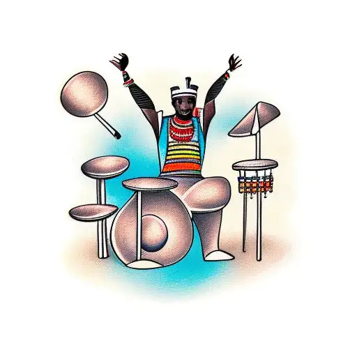 African People Dancing And Playing Drums