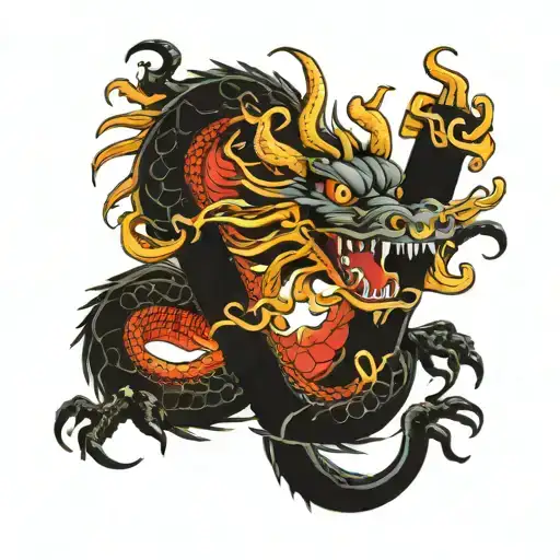 Rm Letters In Japanese Dragon