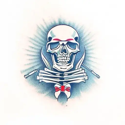 Skeleton In Lawn Chair Fishing