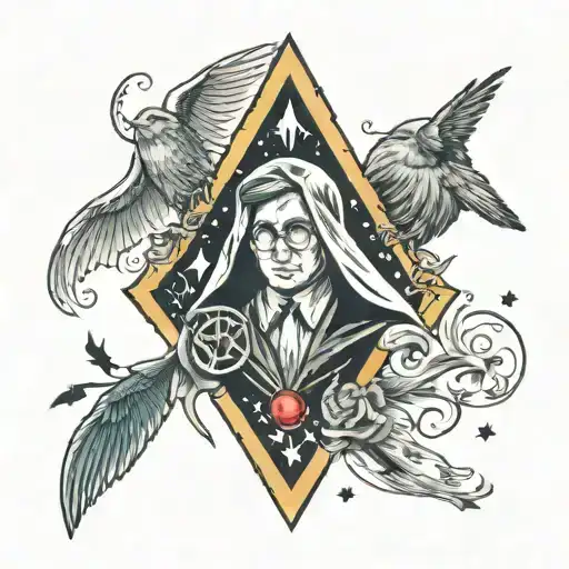 A Tattoo Design Combining Elements Of Harry Potter And Star Wars