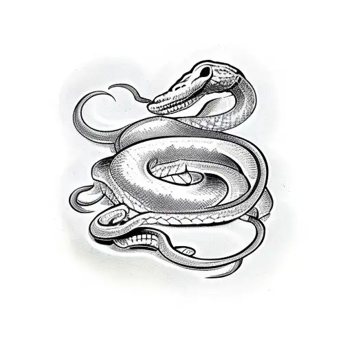 Snake Wrapped Around A Sword