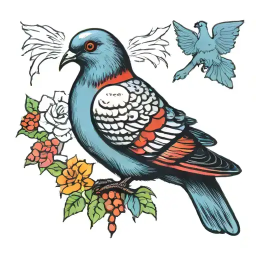 Pigeon From The Red Cross Color