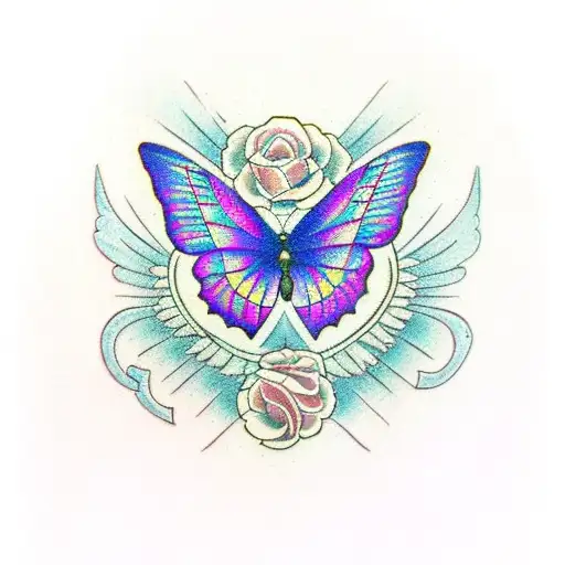 A Traditional Style Butterfly Surrounded By A Border Of Meaningful Quotes