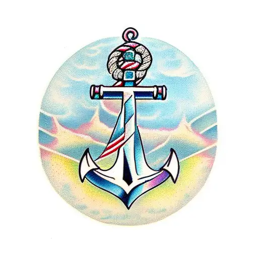 An Anchor With Coordinates Underneath