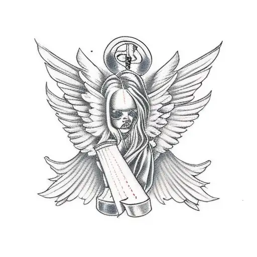 Angels With Incorporated Music Theme For Forearm Sleeve