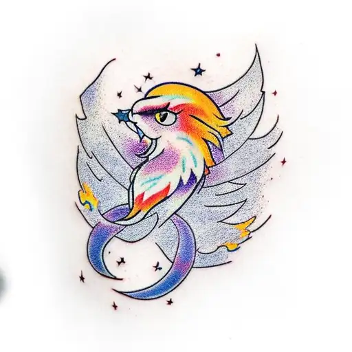 A Shooting Star Leading To A Phoenix