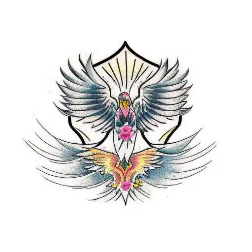 Feminine Flowy Phoenix With Hawk Body