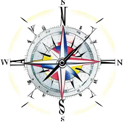 A Compass And Clock Intertwined With The Maps Of France And Brazil