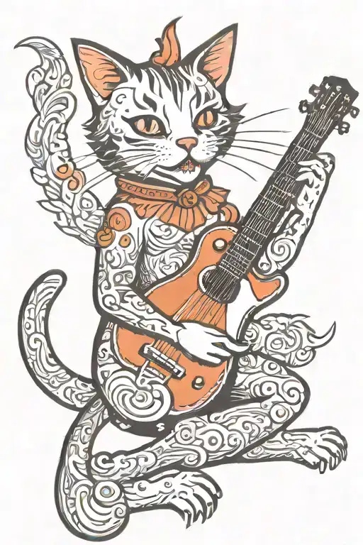 Cool Cat Playing Guitar