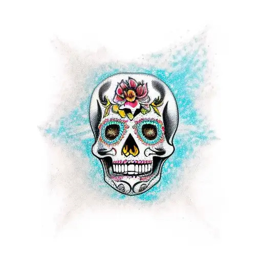 Realism Spinone Italiano Morphing To A Sugar Skull