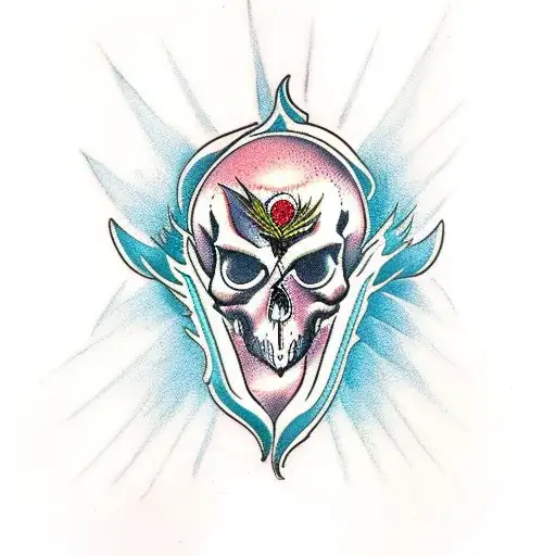 Phoenix Holding A Skull With Its Feet